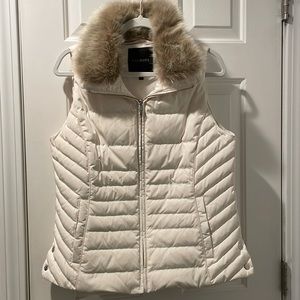 NWOT Talbots puffer vest with removable faux fur collar